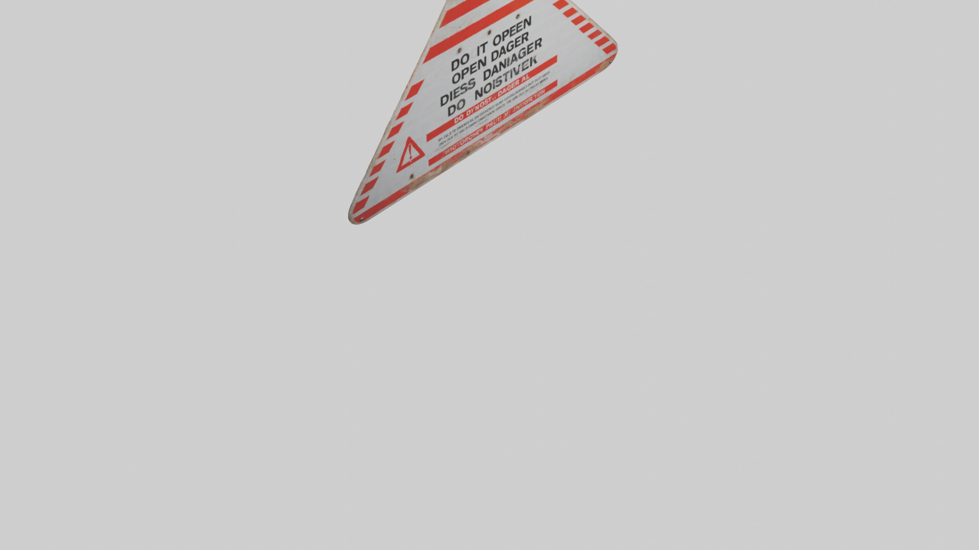 Do Not Open Danger Sign model 3D model_6