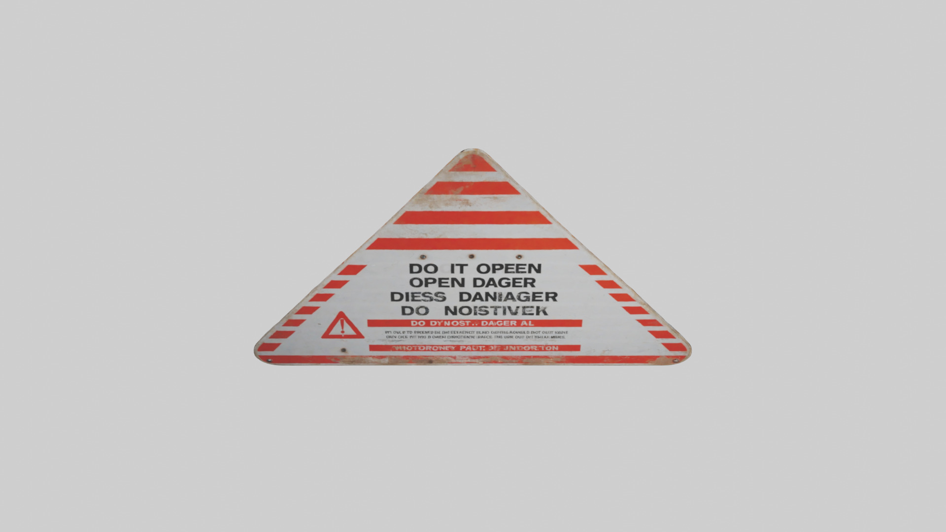 Do Not Open Danger Sign model 3D model_16