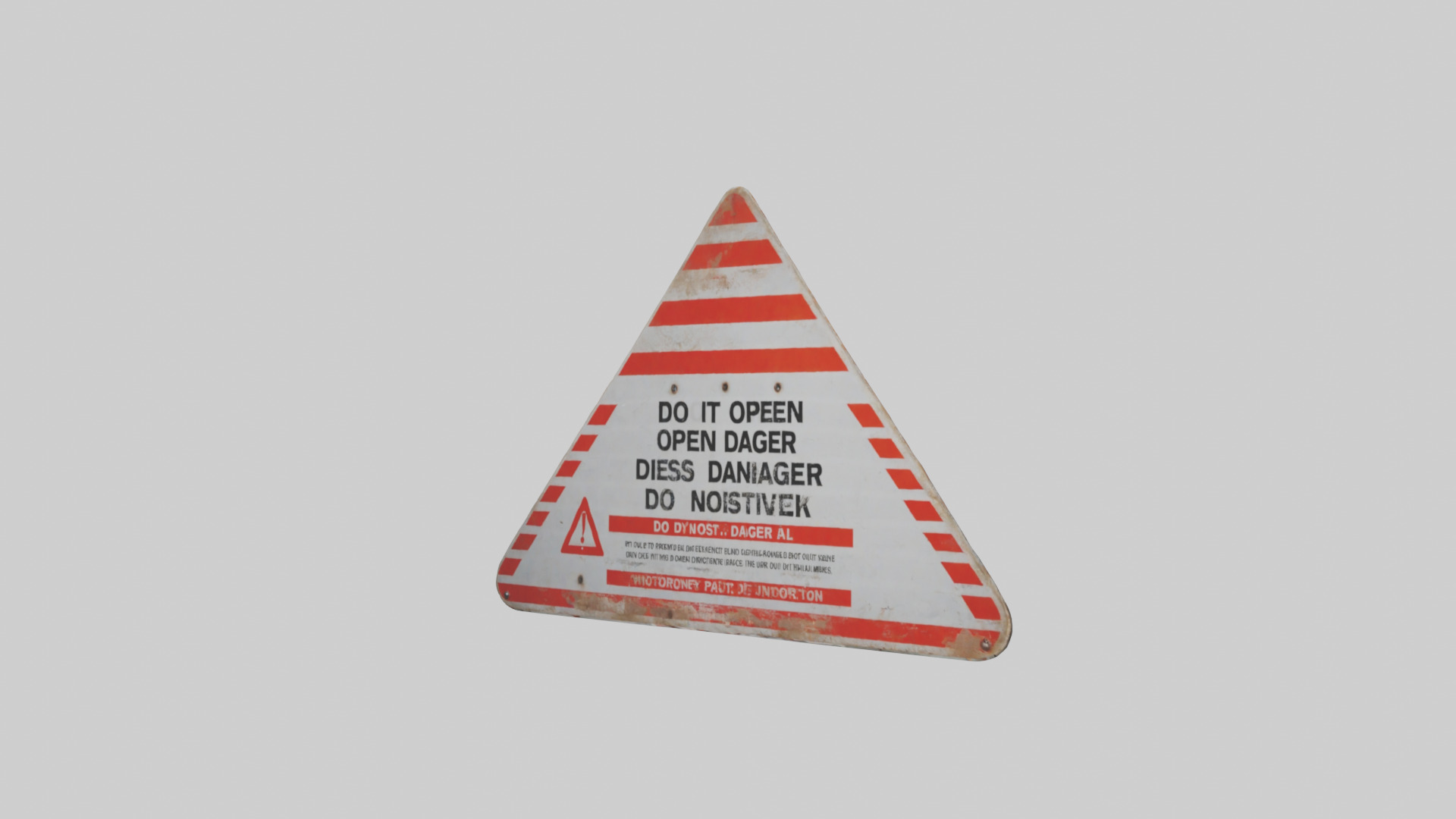 Do Not Open Danger Sign model 3D model_8