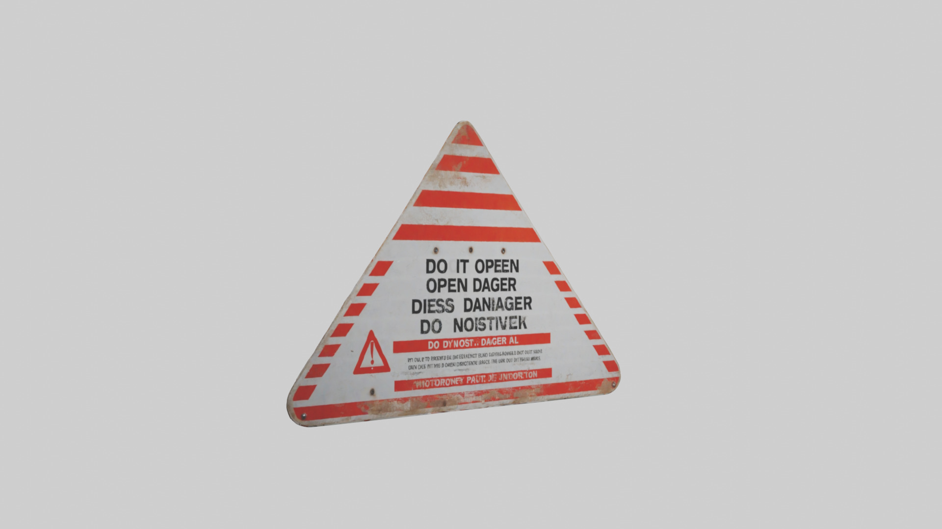 Do Not Open Danger Sign model 3D model_11