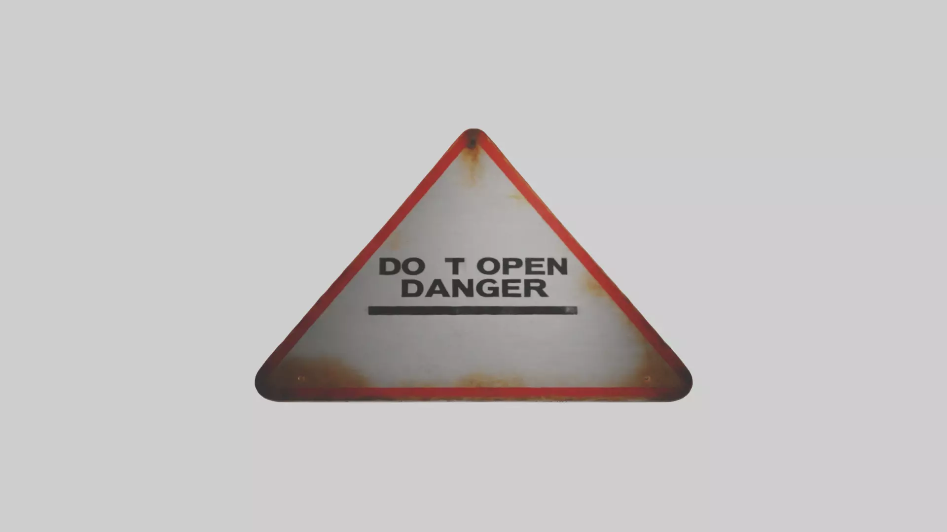 Do Not Open Danger Sign model 3D model_0