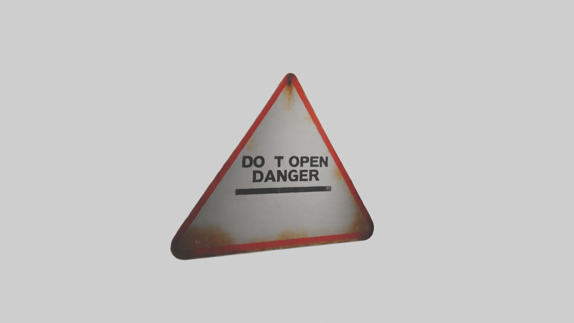 Do Not Open Danger Sign model 3D model_1