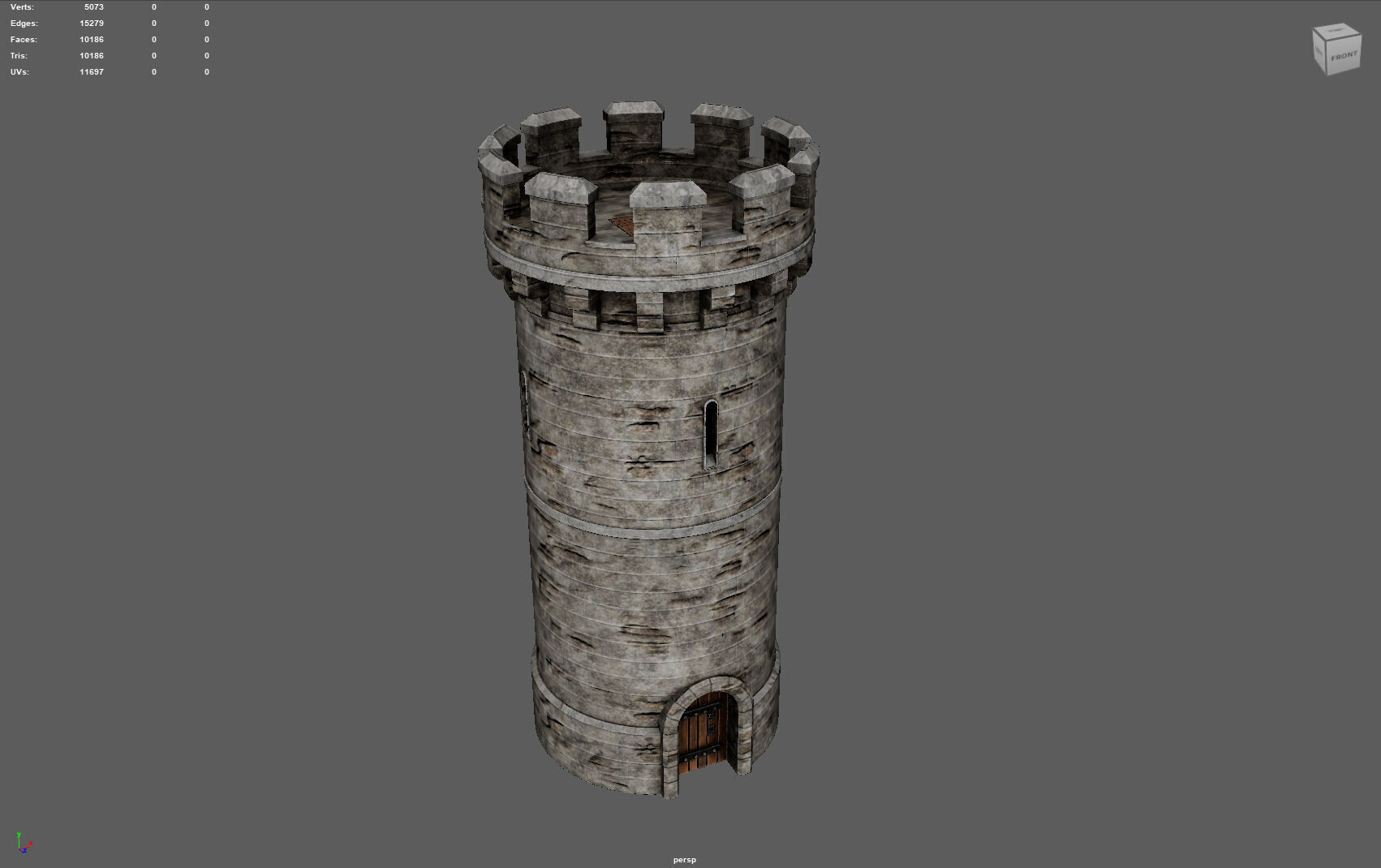 Medieval Castle Tower 3D model_3