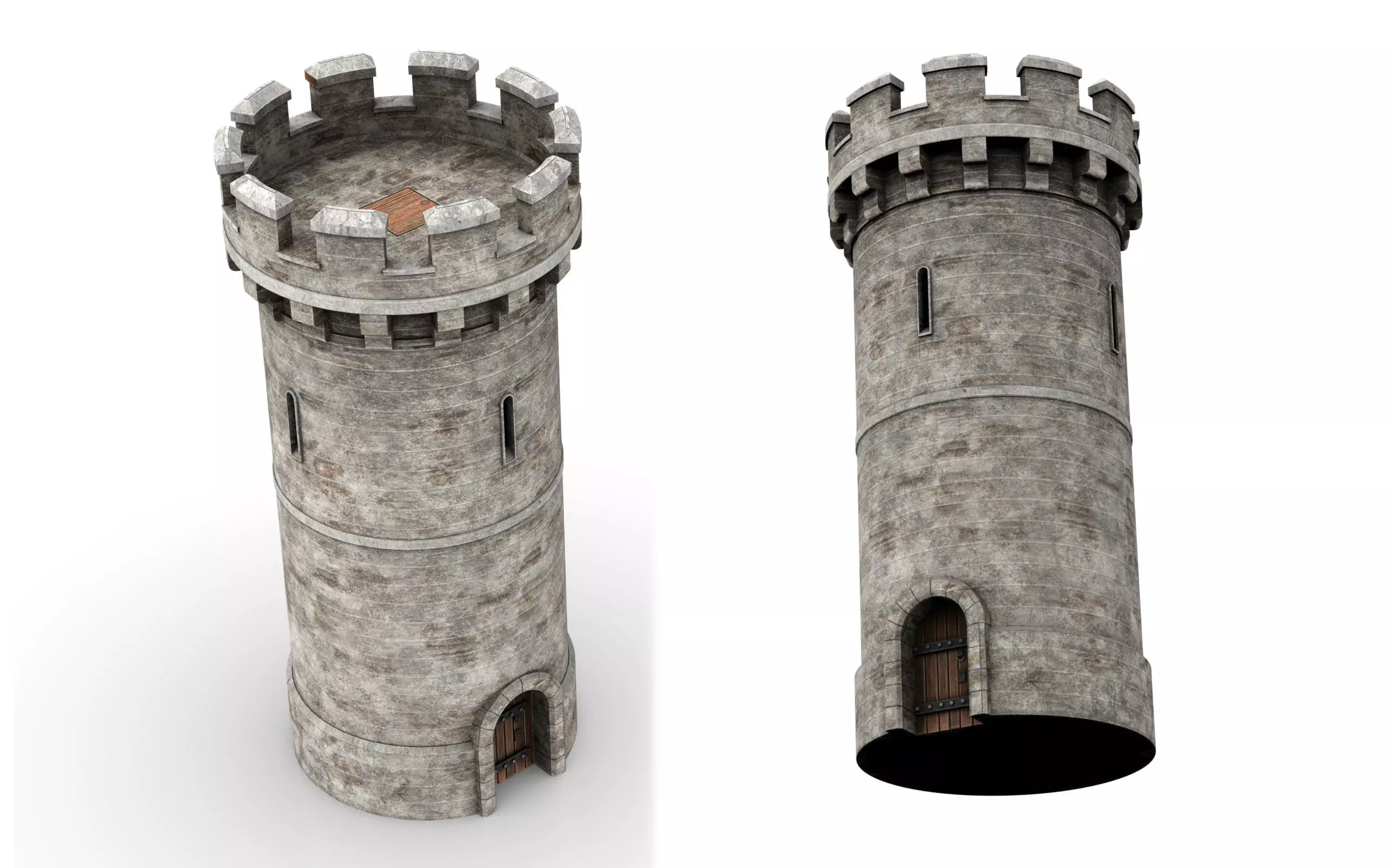 Medieval Castle Tower 3D model_0