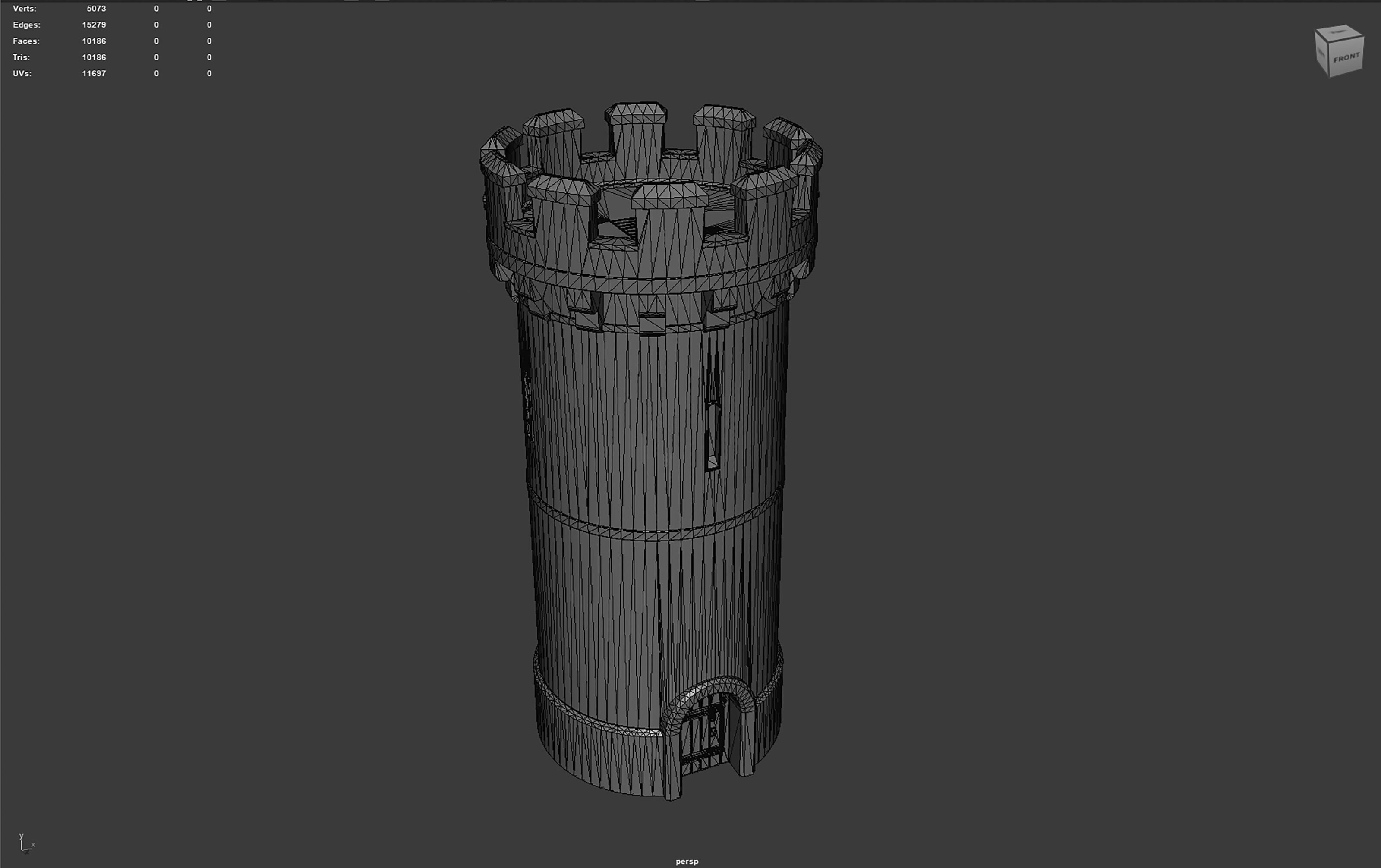 Medieval Castle Tower 3D model_10