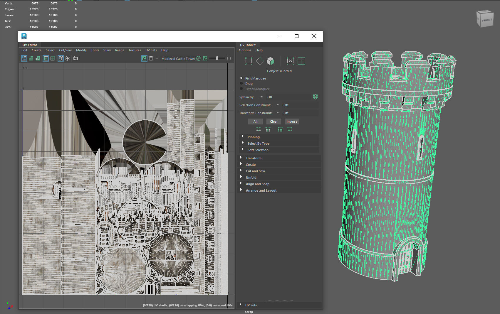 Medieval Castle Tower 3D model_9