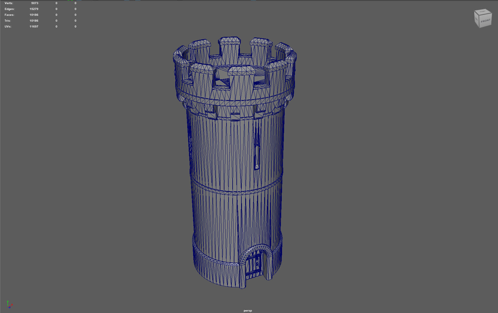 Medieval Castle Tower 3D model_5