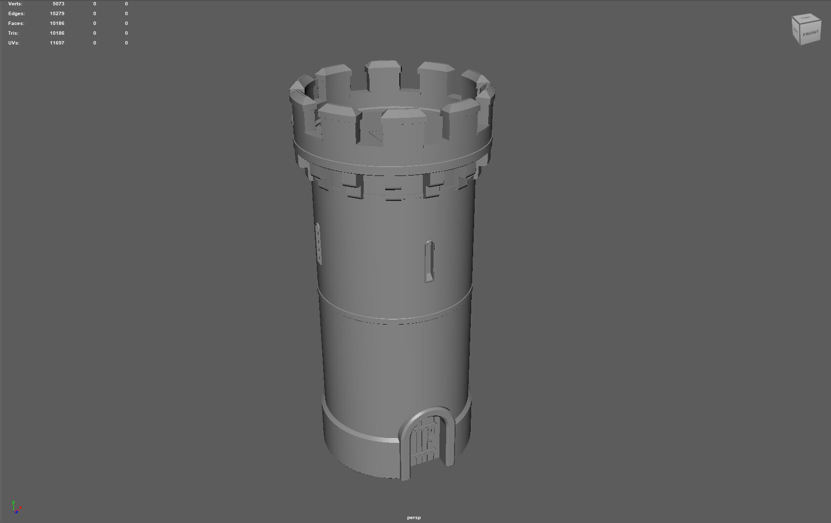 Medieval Castle Tower 3D model_4