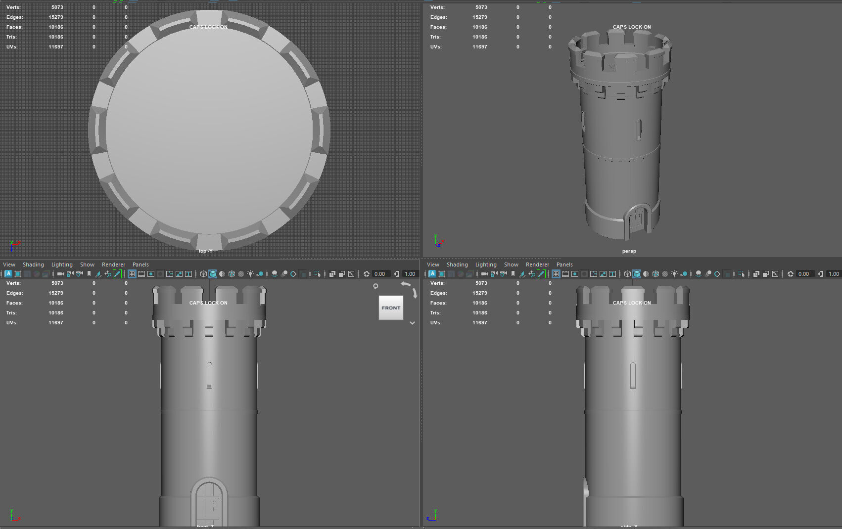 Medieval Castle Tower 3D model_7