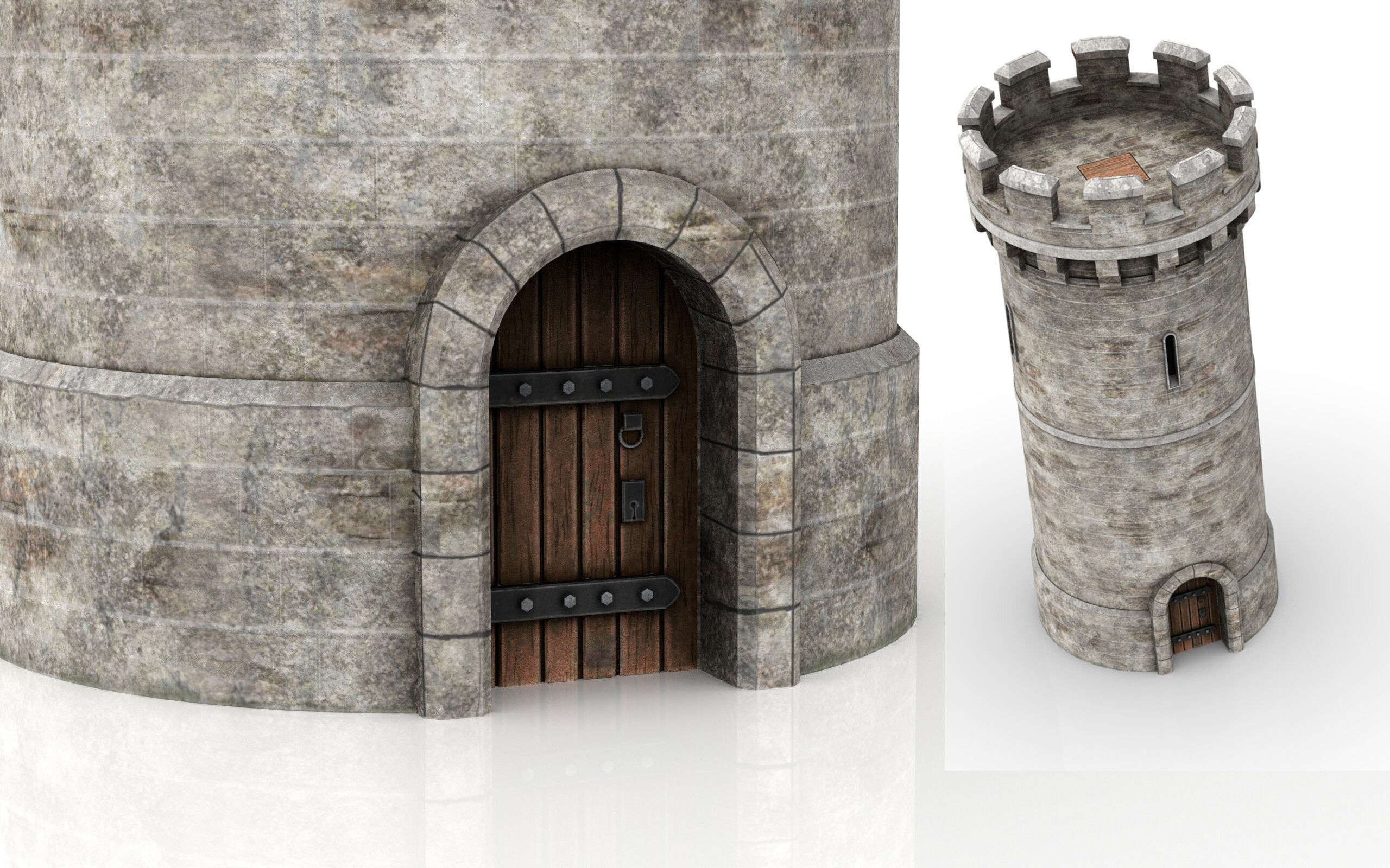 Medieval Castle Tower 3D model_2