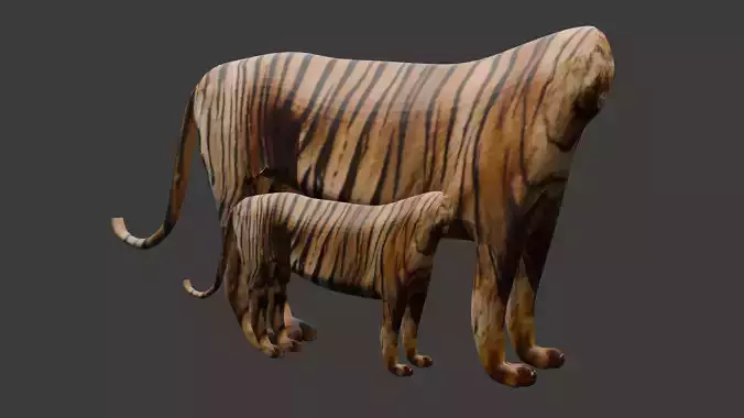 Low Poly Tiger 3D model Low-poly 3D model