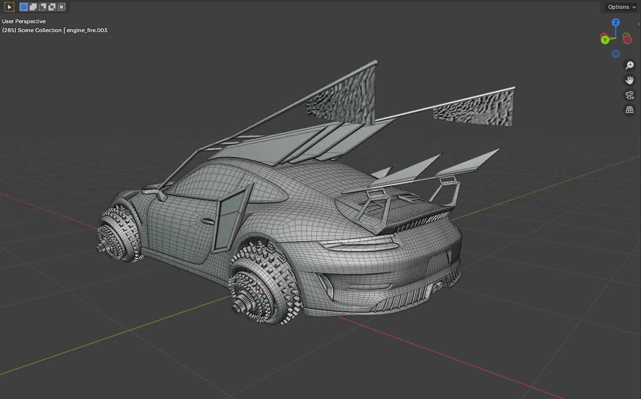 Porsche 911 GT3 Futuristic game car 3D model_9