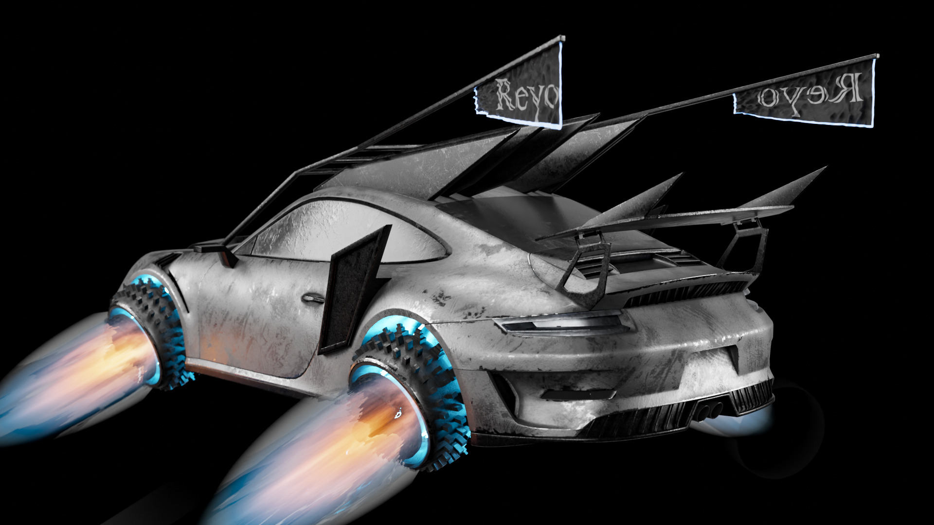 Porsche 911 GT3 Futuristic game car 3D model_5