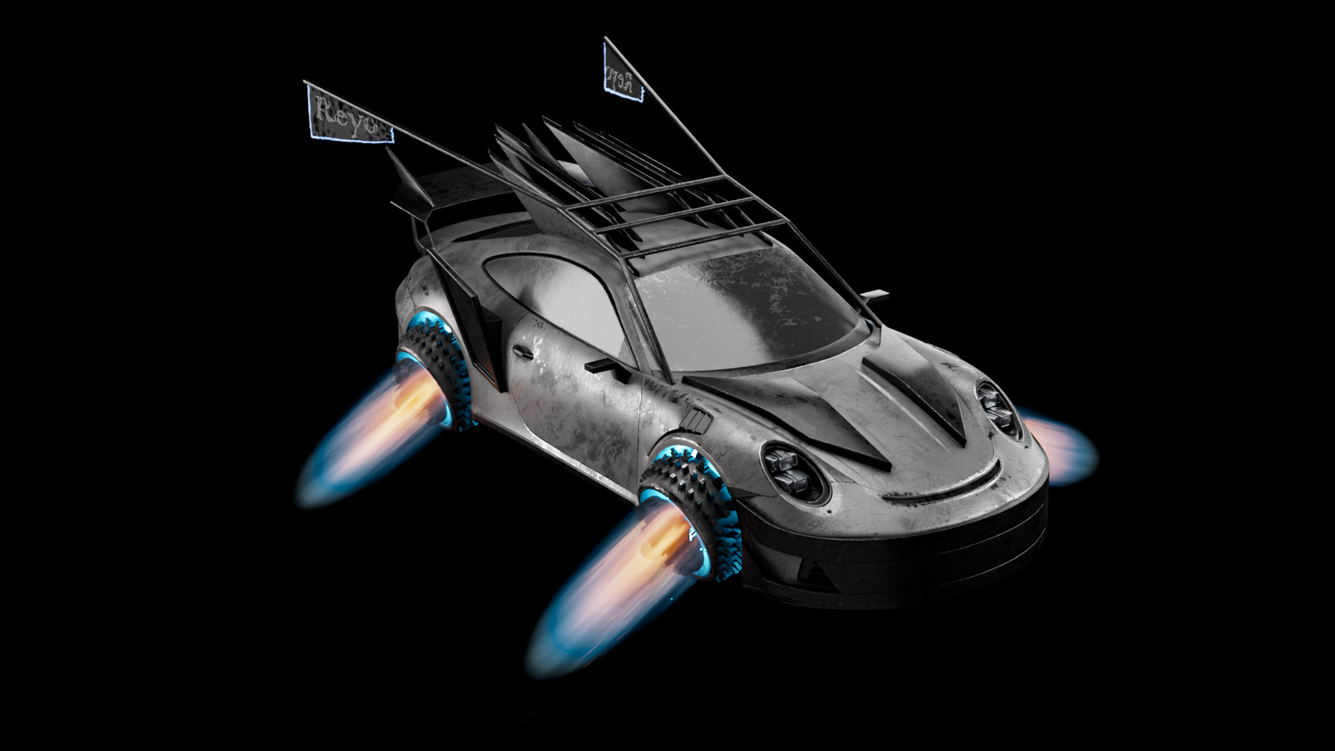 Porsche 911 GT3 Futuristic game car 3D model_4