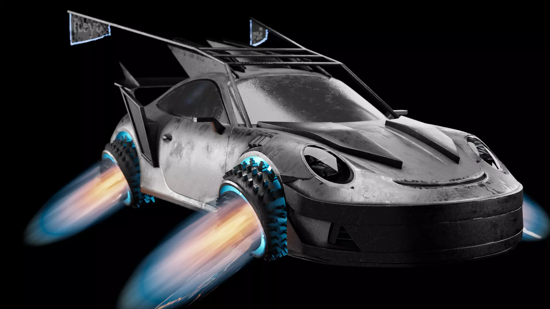 Porsche 911 GT3 Futuristic game car 3D model_0