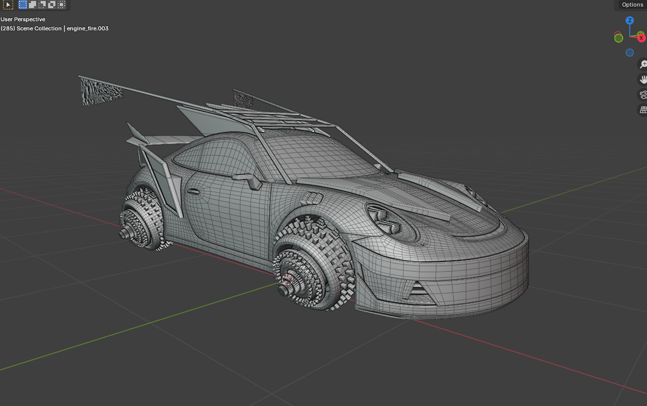 Porsche 911 GT3 Futuristic game car 3D model_8