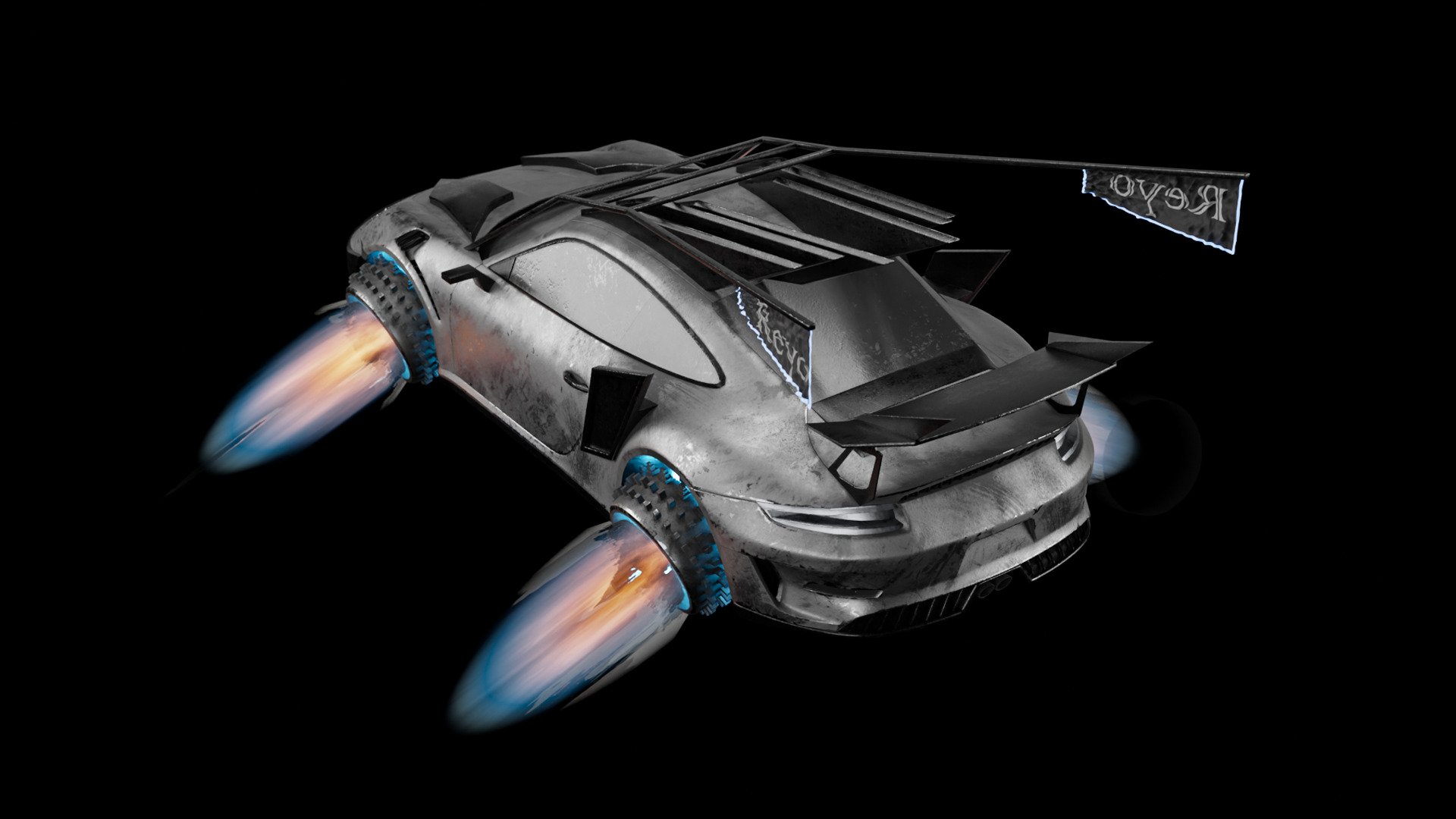 Porsche 911 GT3 Futuristic game car 3D model_6