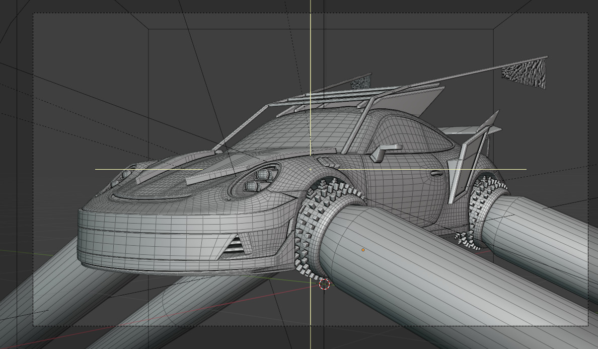 Porsche 911 GT3 Futuristic game car 3D model_10