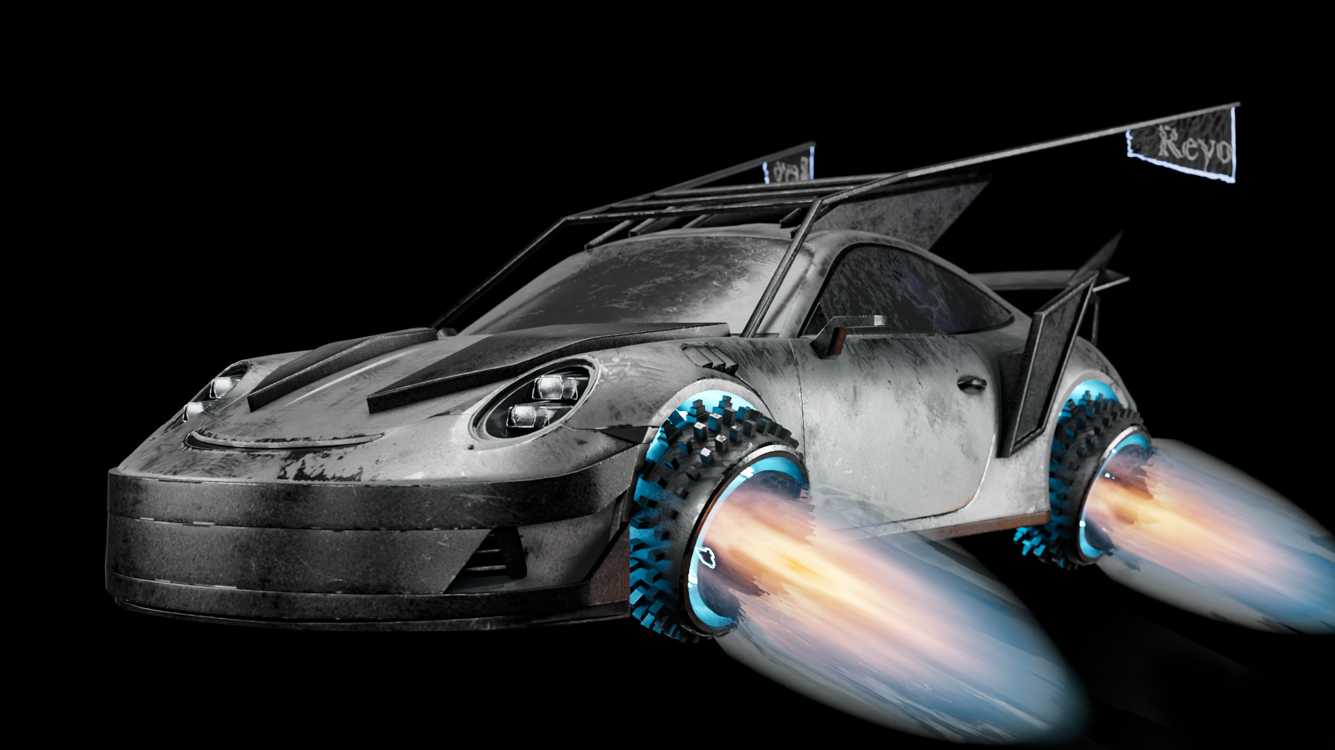 Porsche 911 GT3 Futuristic game car 3D model_2