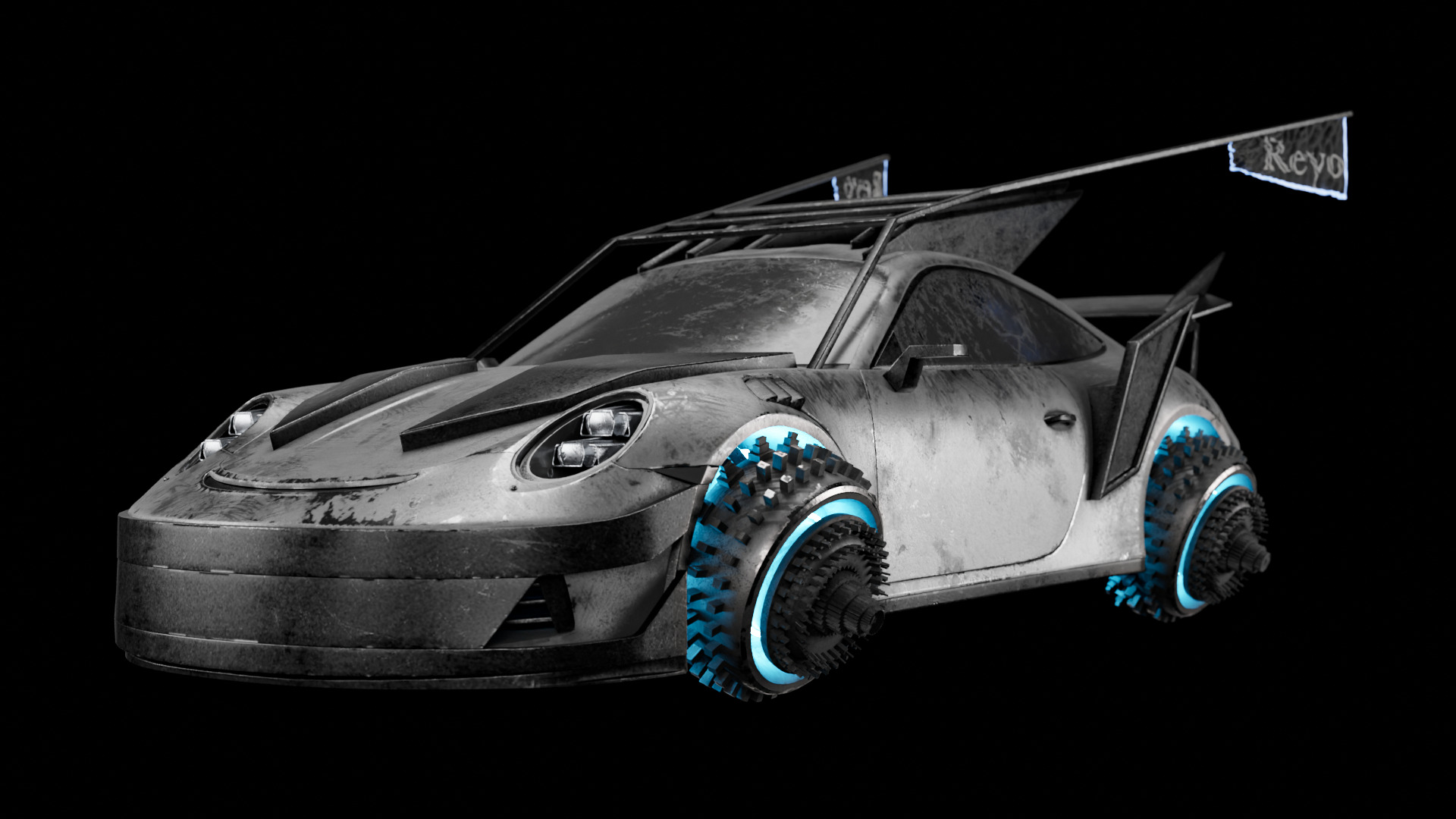 Porsche 911 GT3 Futuristic game car 3D model_3