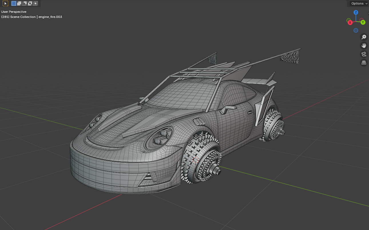 Porsche 911 GT3 Futuristic game car 3D model_7