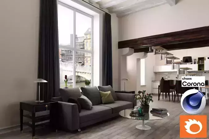 Living Room 05 - Corona - C4D