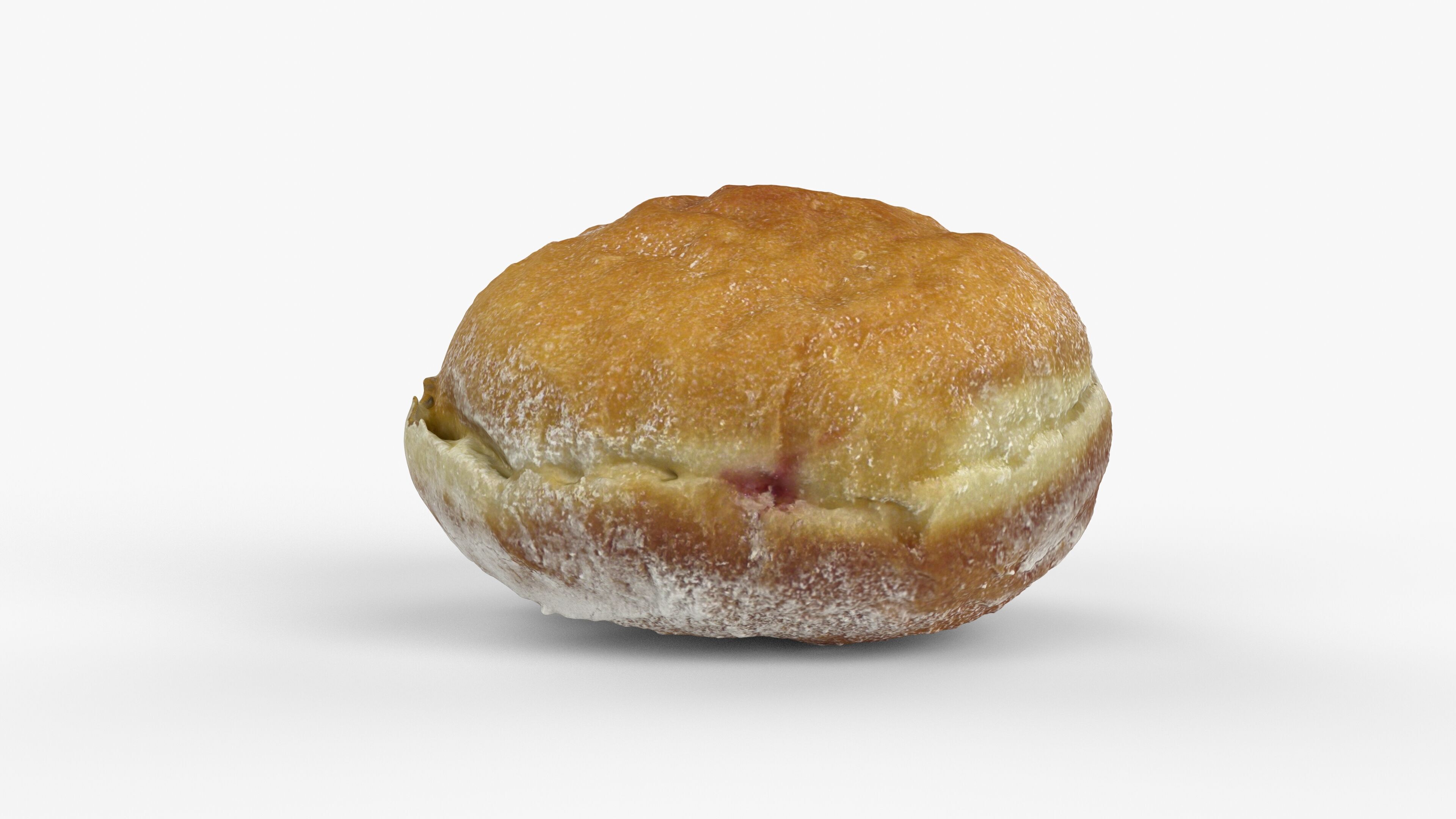 Photorealistic 3D scan of jelly donut or German Jam Doughnut Low-poly 3D model_7