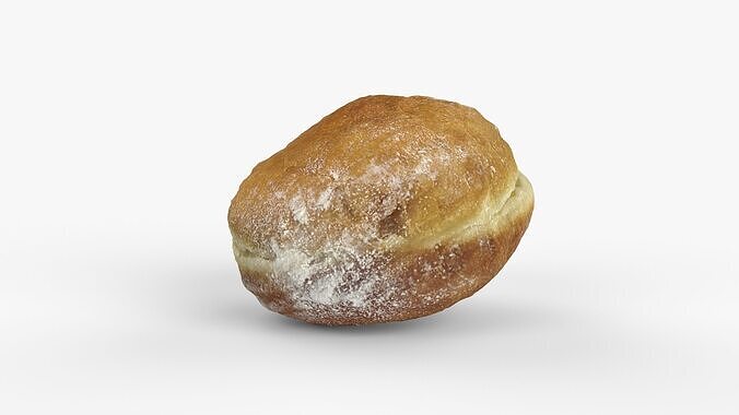 Photorealistic 3D scan of jelly donut or German Jam Doughnut Low-poly 3D model 6