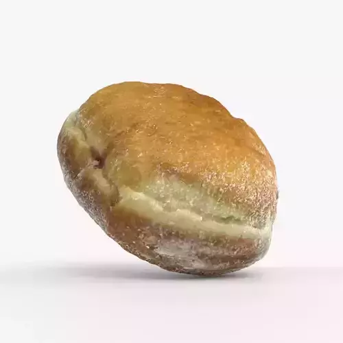 Photorealistic 3D scan of jelly donut or German Jam Doughnut
