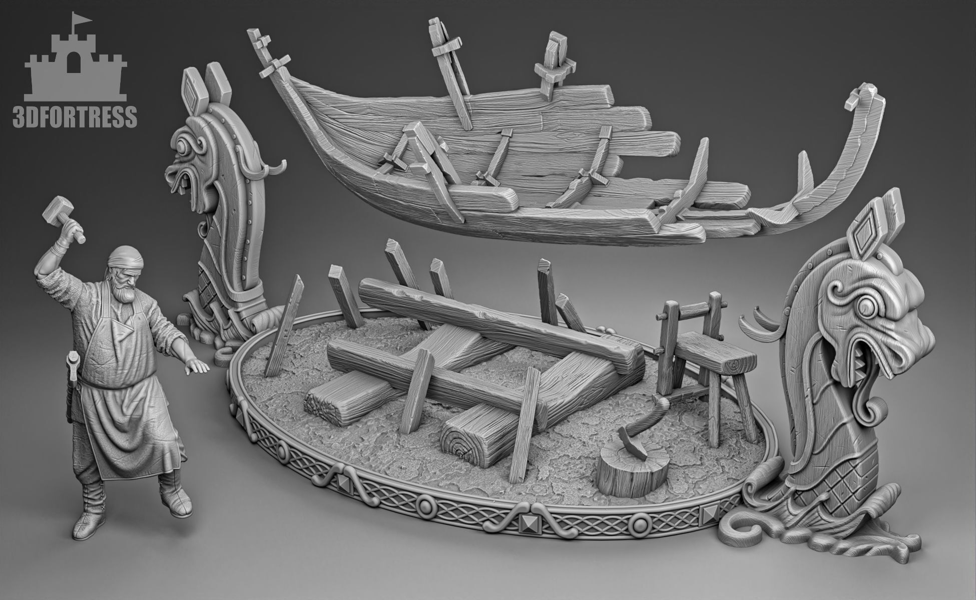 Viking woodworker 3D print model_2