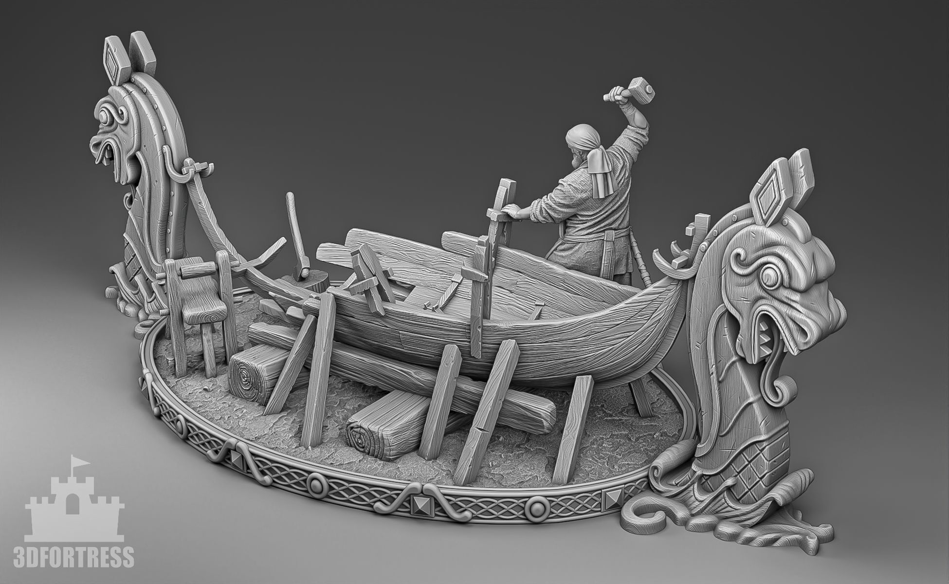 Viking woodworker 3D print model_1
