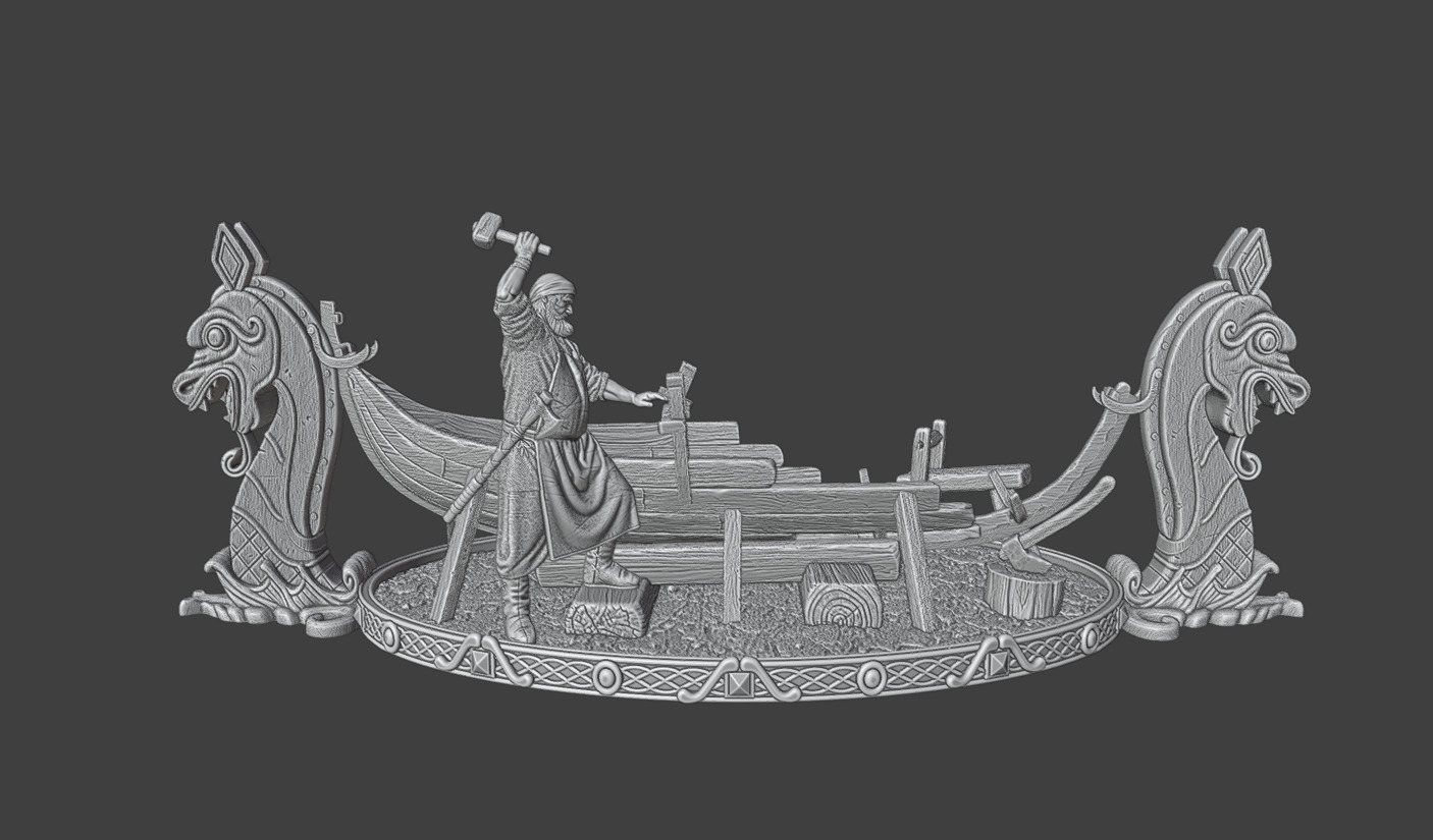 Viking woodworker 3D print model_3