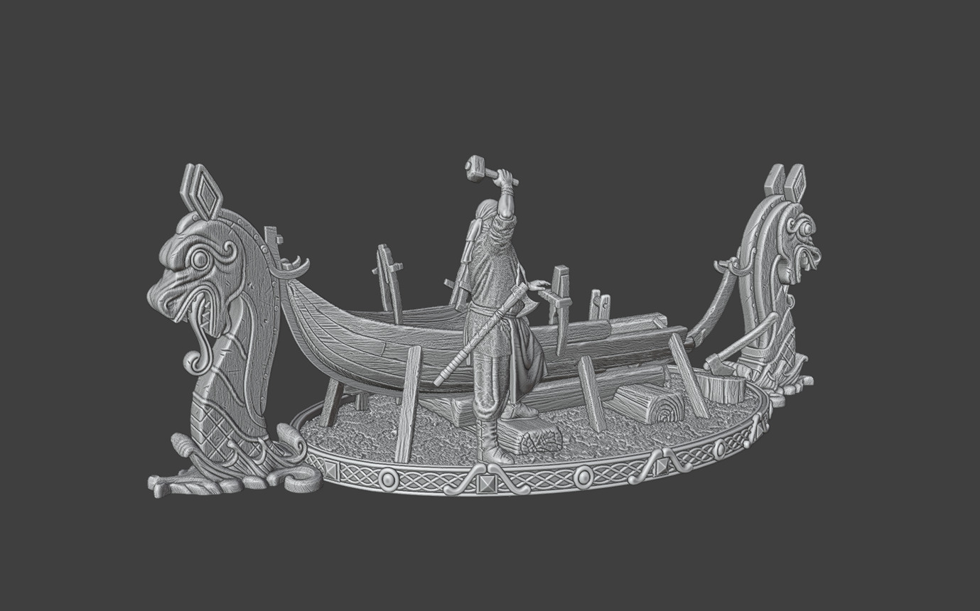 Viking woodworker 3D print model_4