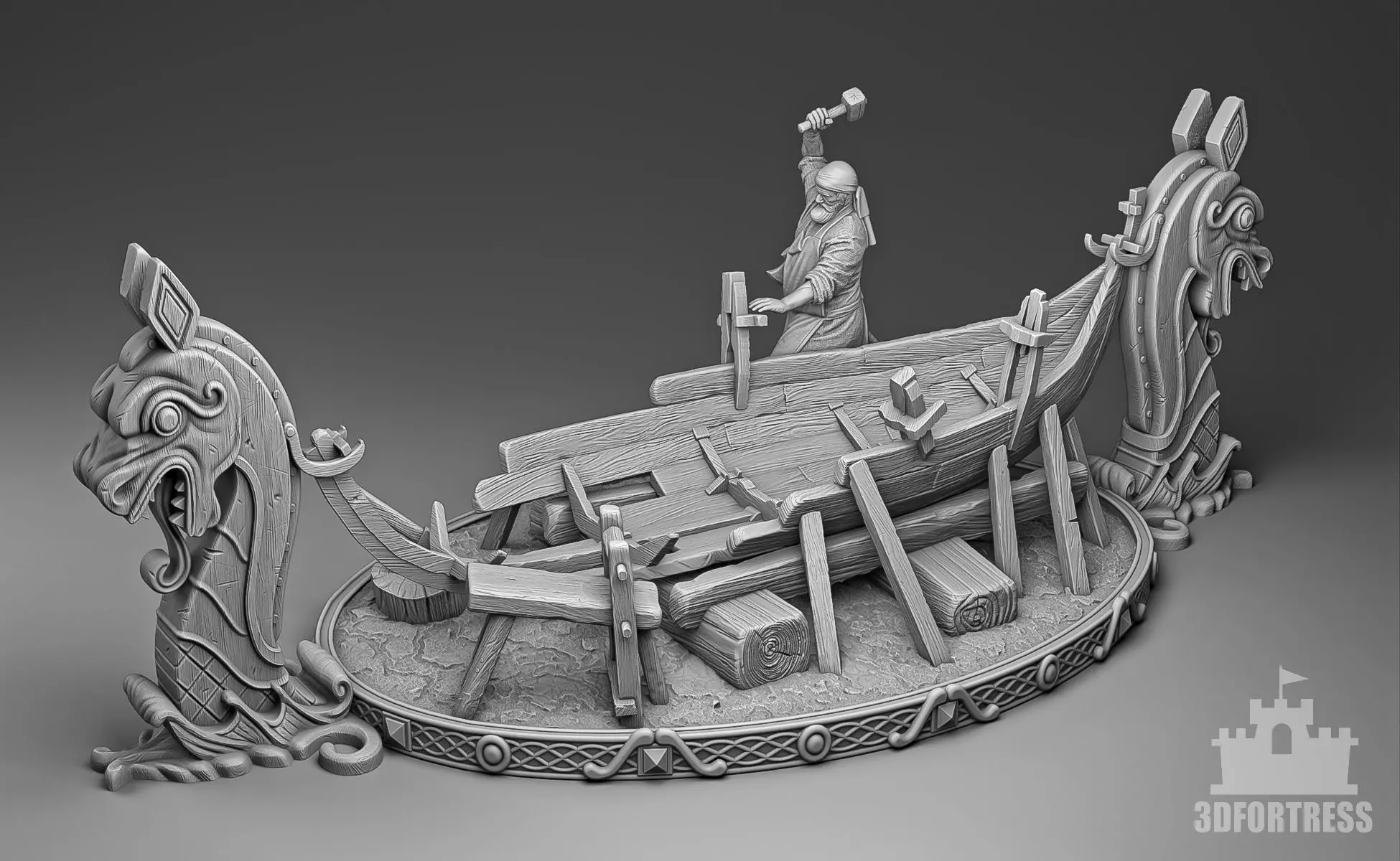 Viking woodworker 3D print model_0