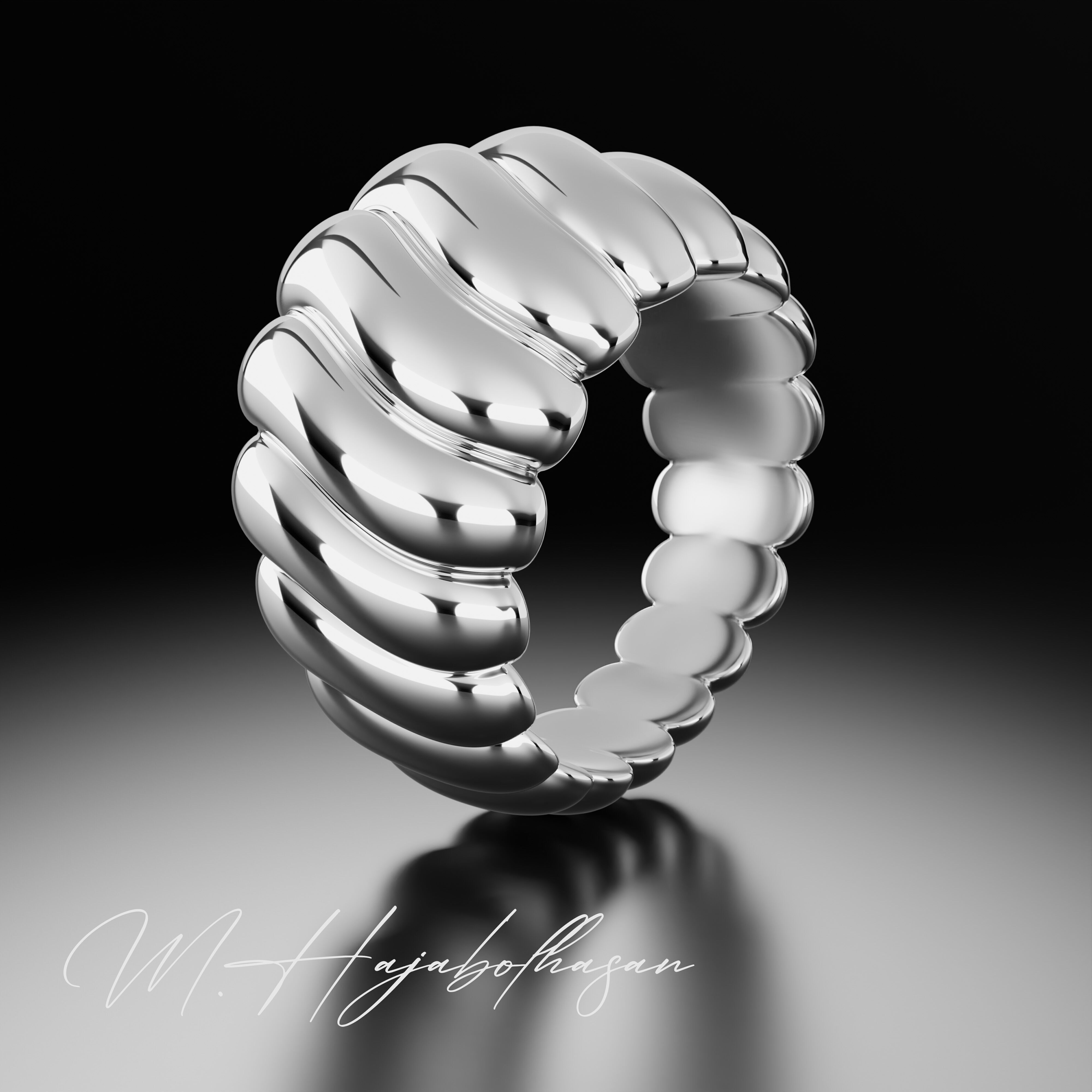 Golden Twirl Elegance 3D print model_1