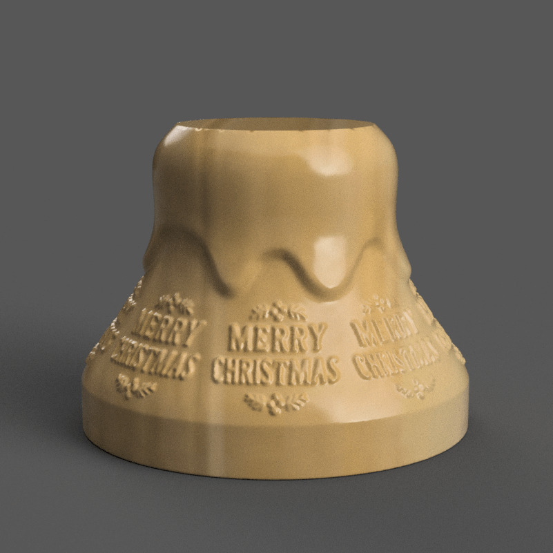 Christmas Bell Monitor Riser STL File for Festive Desk 3D print model_2