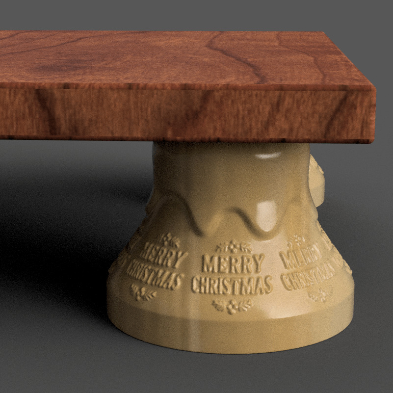 Christmas Bell Monitor Riser STL File for Festive Desk 3D print model_1