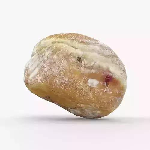 Photorealistic 3D scan of jelly donut or German Jam Doughnut