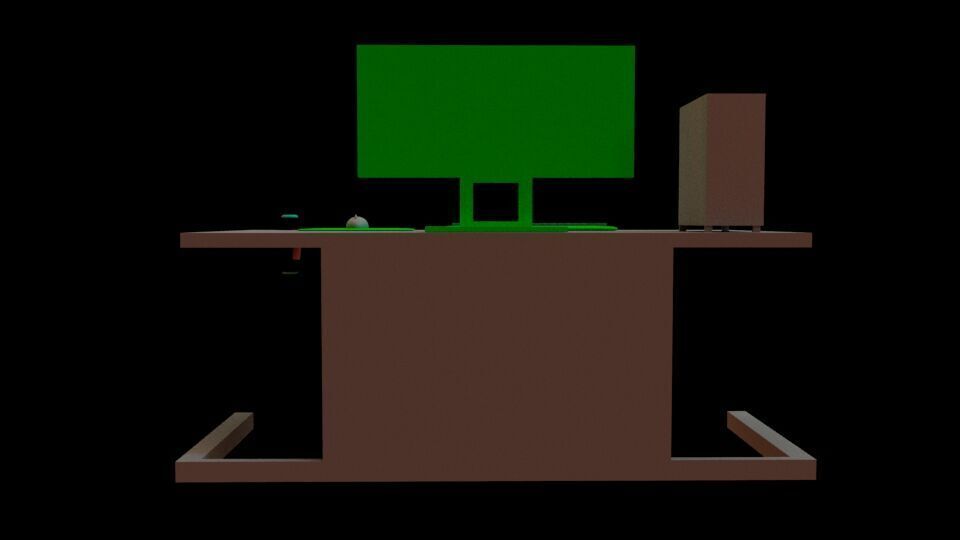 Pc work shop low poly Low-poly 3D model_2