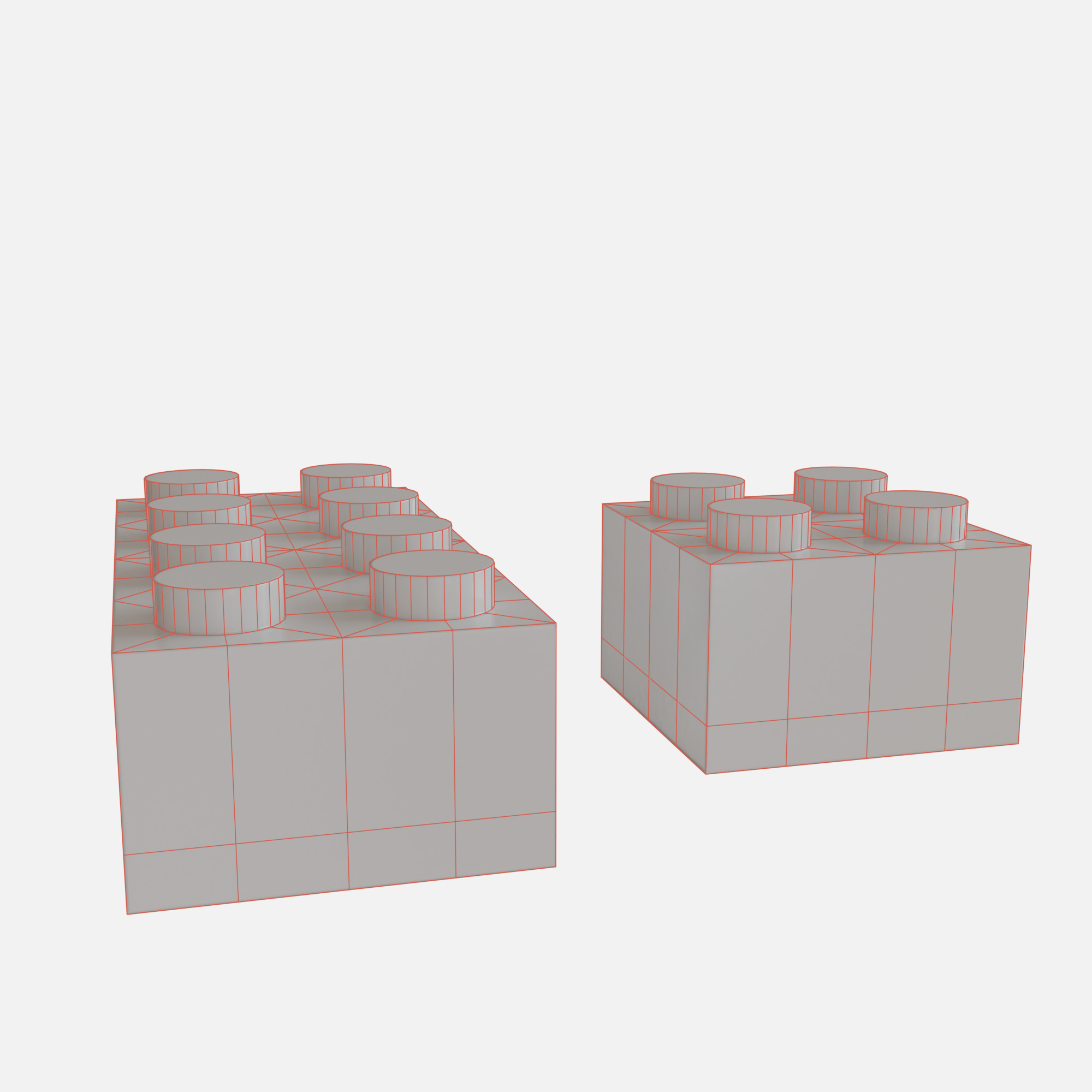 Lego bricks Low-poly 3D model_6