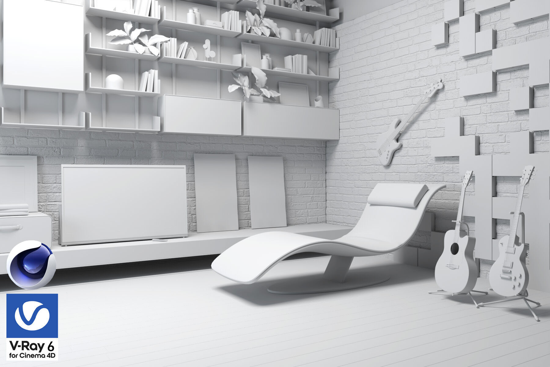 Living Room 05 - Vray6 - C4D 3D model_1