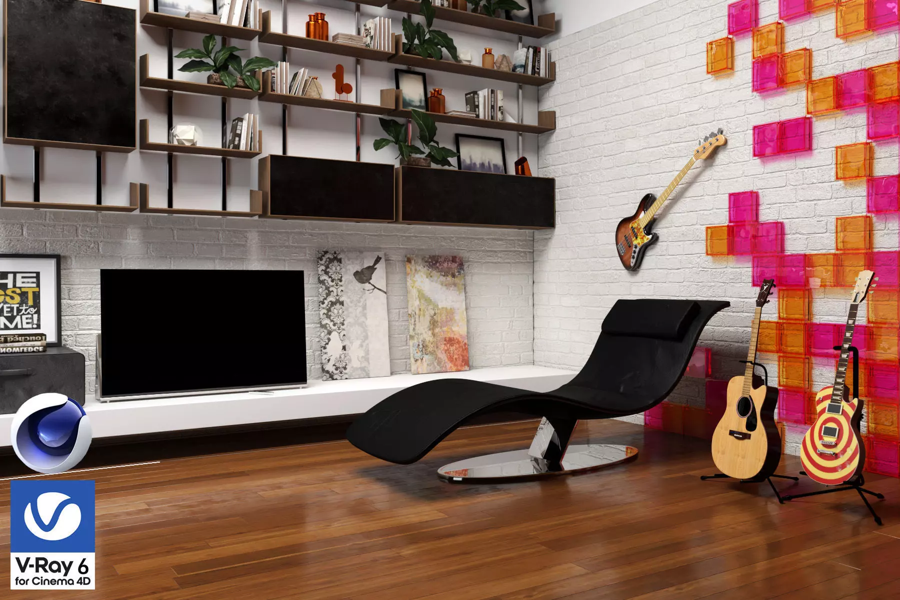 Living Room 05 - Vray6 - C4D 3D model_0