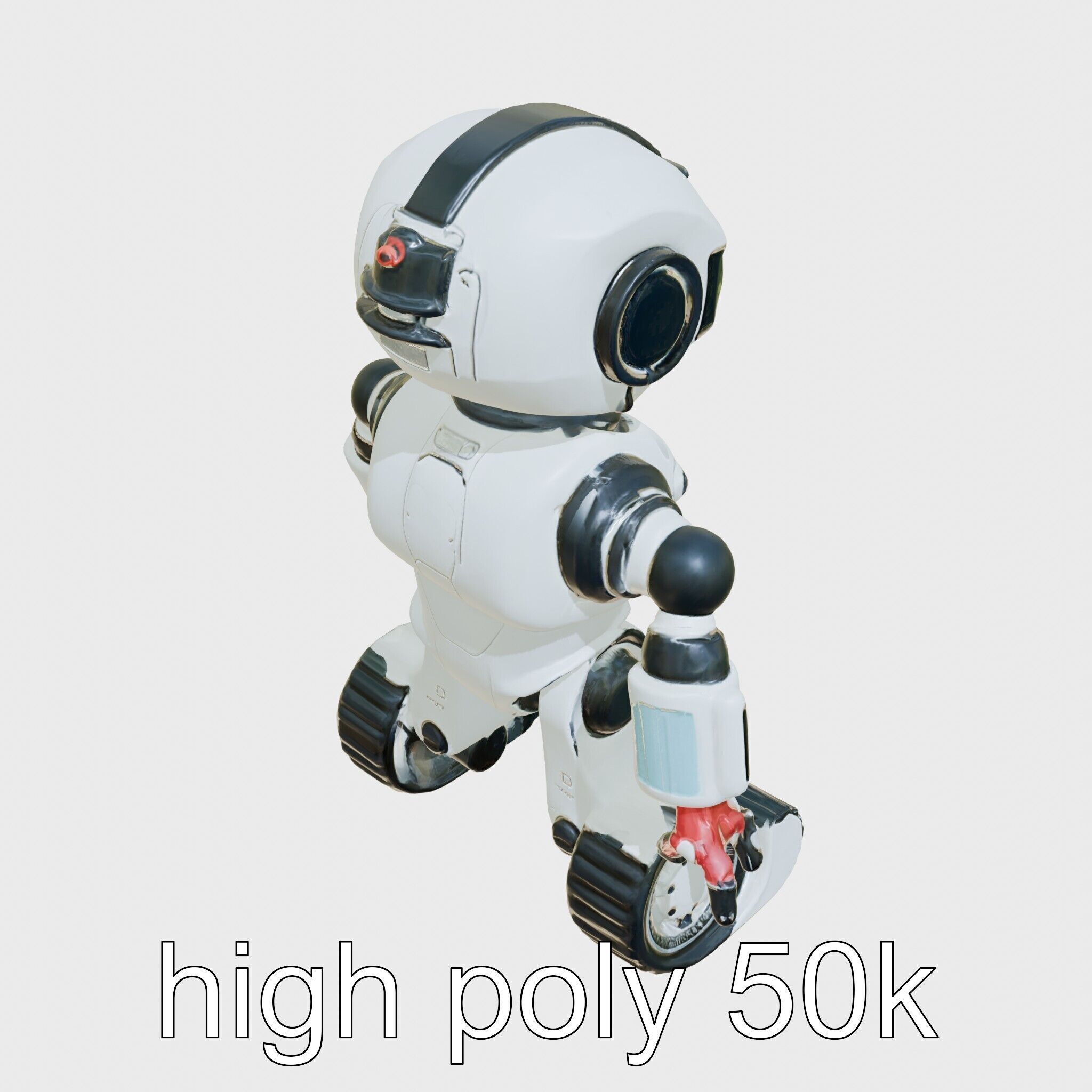 Stylish Toy Robot Assistant with Neon Indicators Low-poly 3D model_11