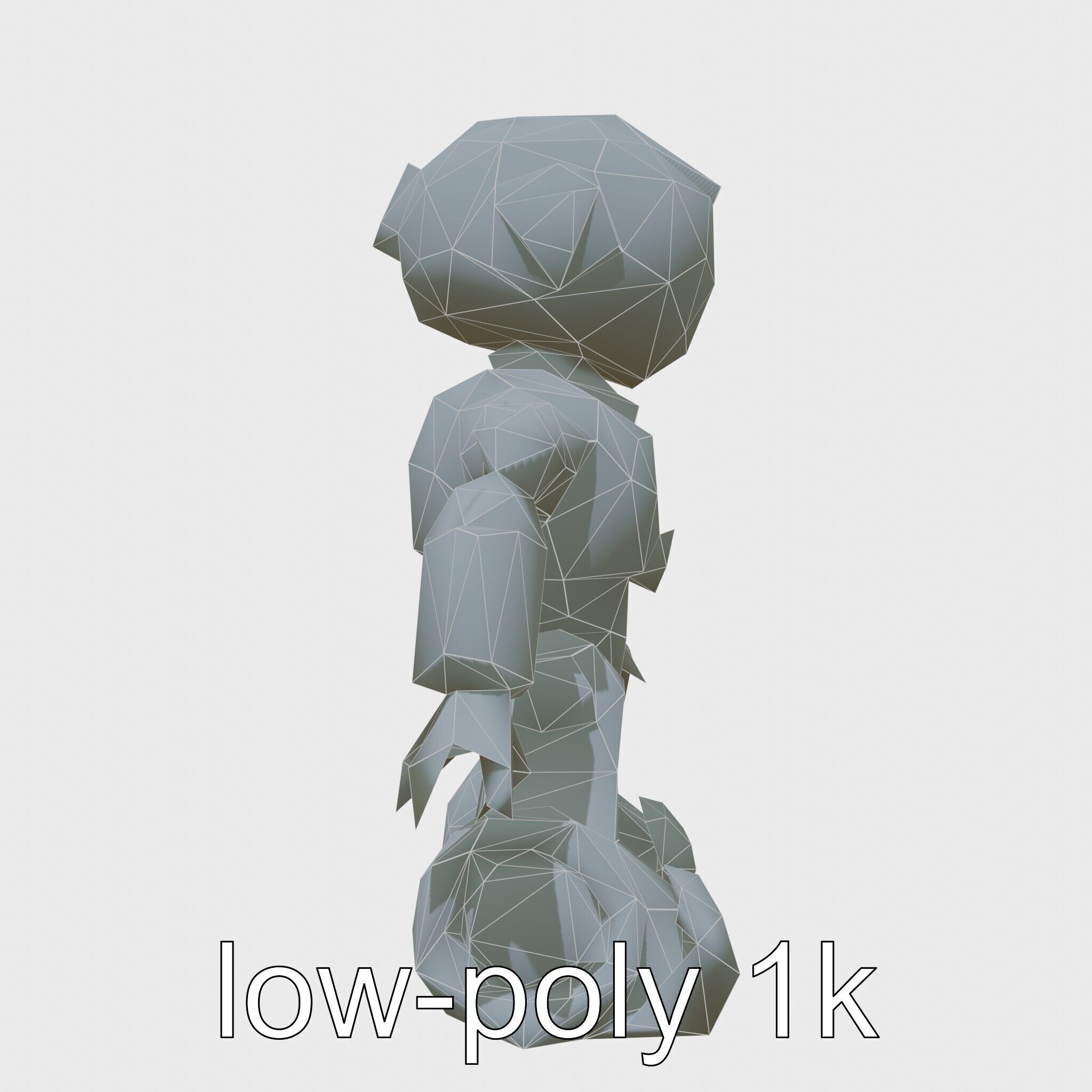 Stylish Toy Robot Assistant with Neon Indicators Low-poly 3D model_10