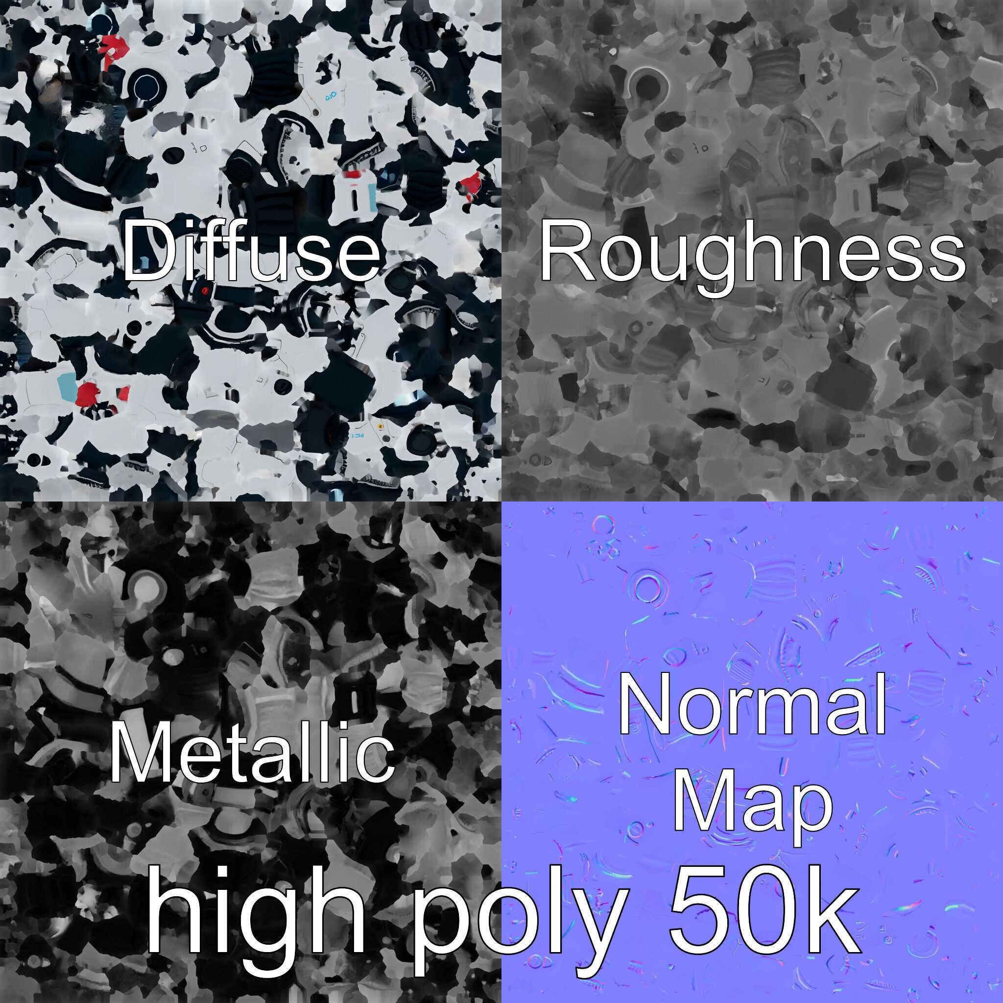 Stylish Toy Robot Assistant with Neon Indicators Low-poly 3D model_14