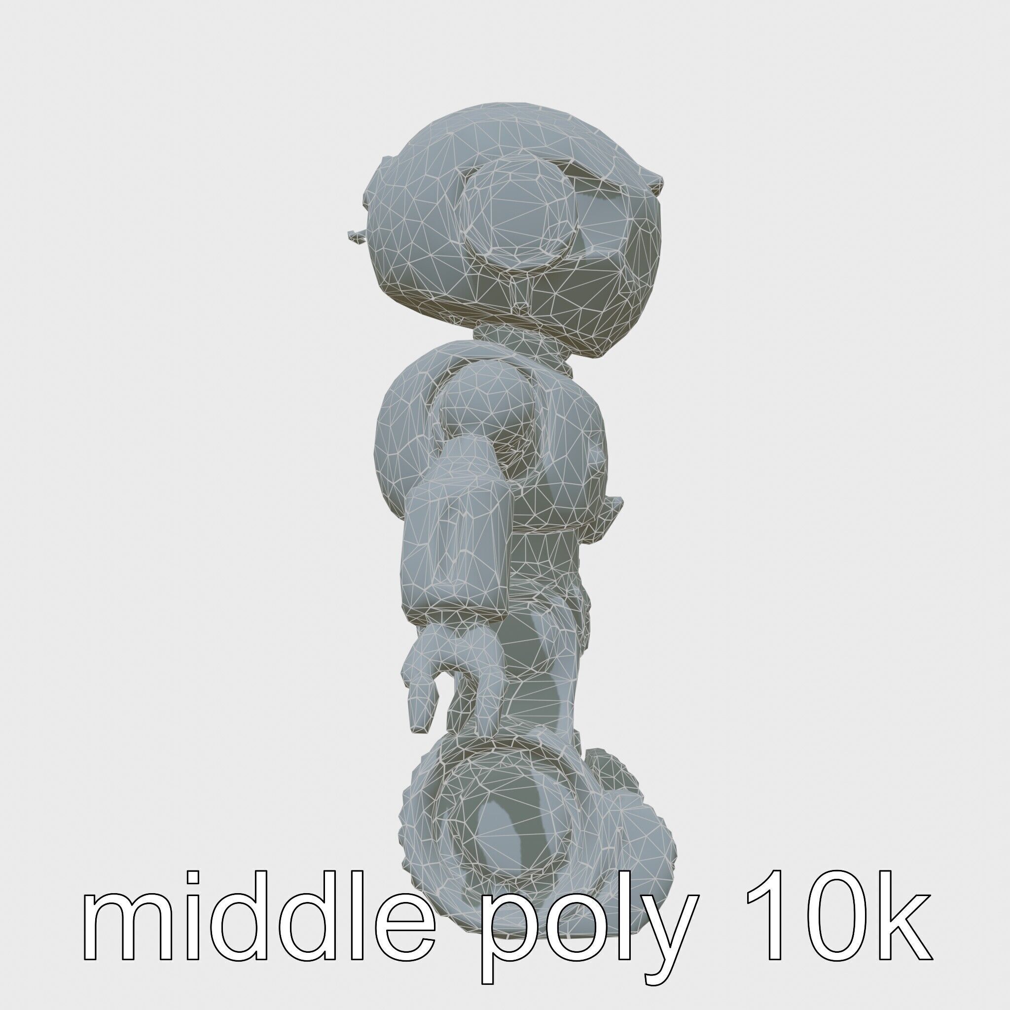 Stylish Toy Robot Assistant with Neon Indicators Low-poly 3D model_9