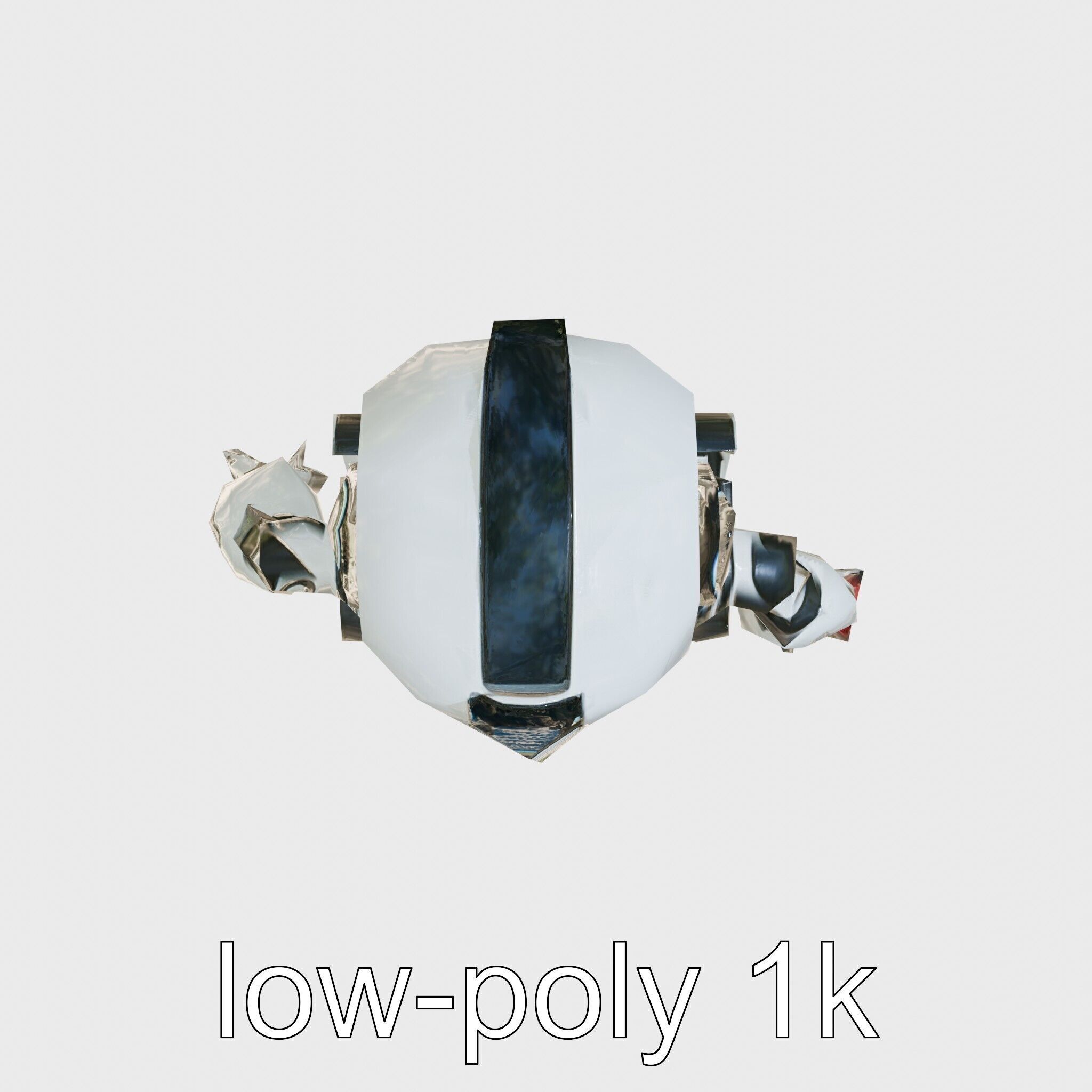 Stylish Toy Robot Assistant with Neon Indicators Low-poly 3D model_13