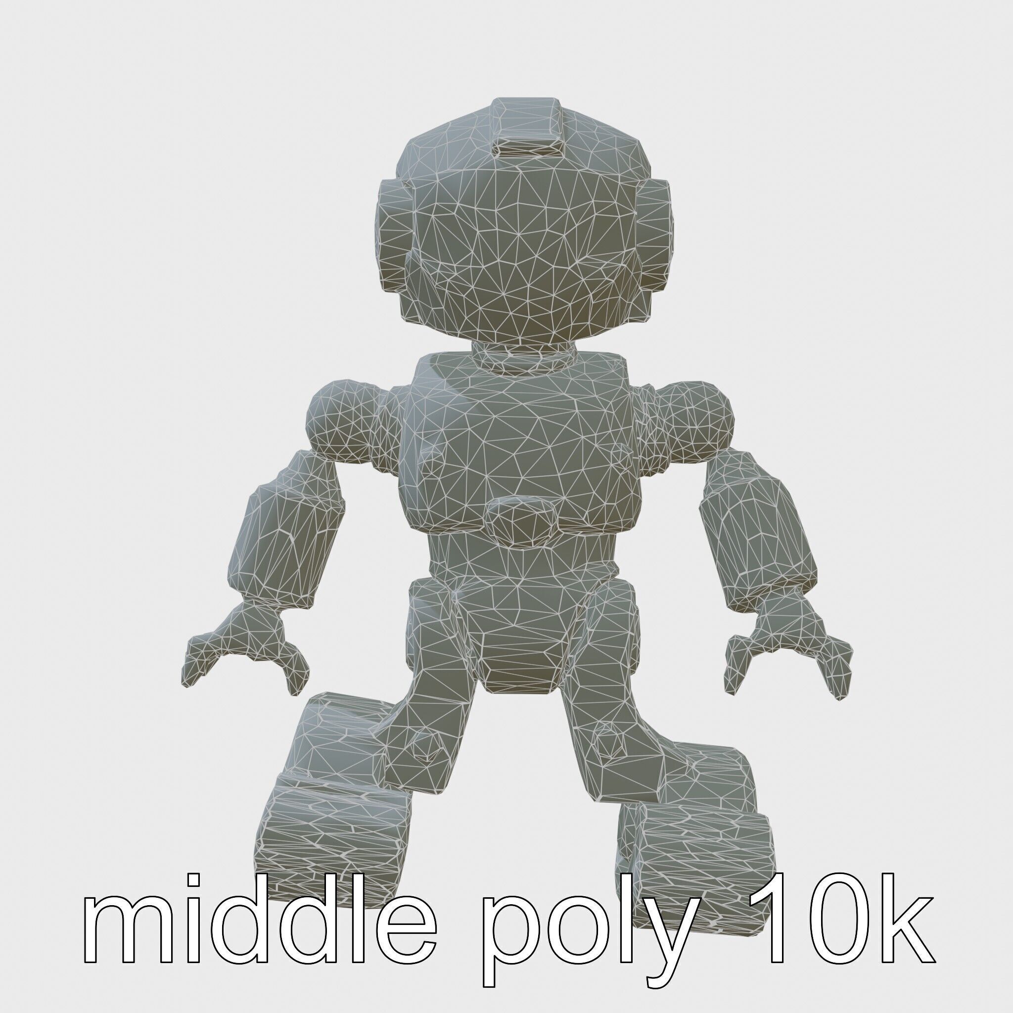 Stylish Toy Robot Assistant with Neon Indicators Low-poly 3D model_25