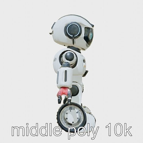 Stylish Toy Robot Assistant with Neon Indicators Low-poly 3D model
