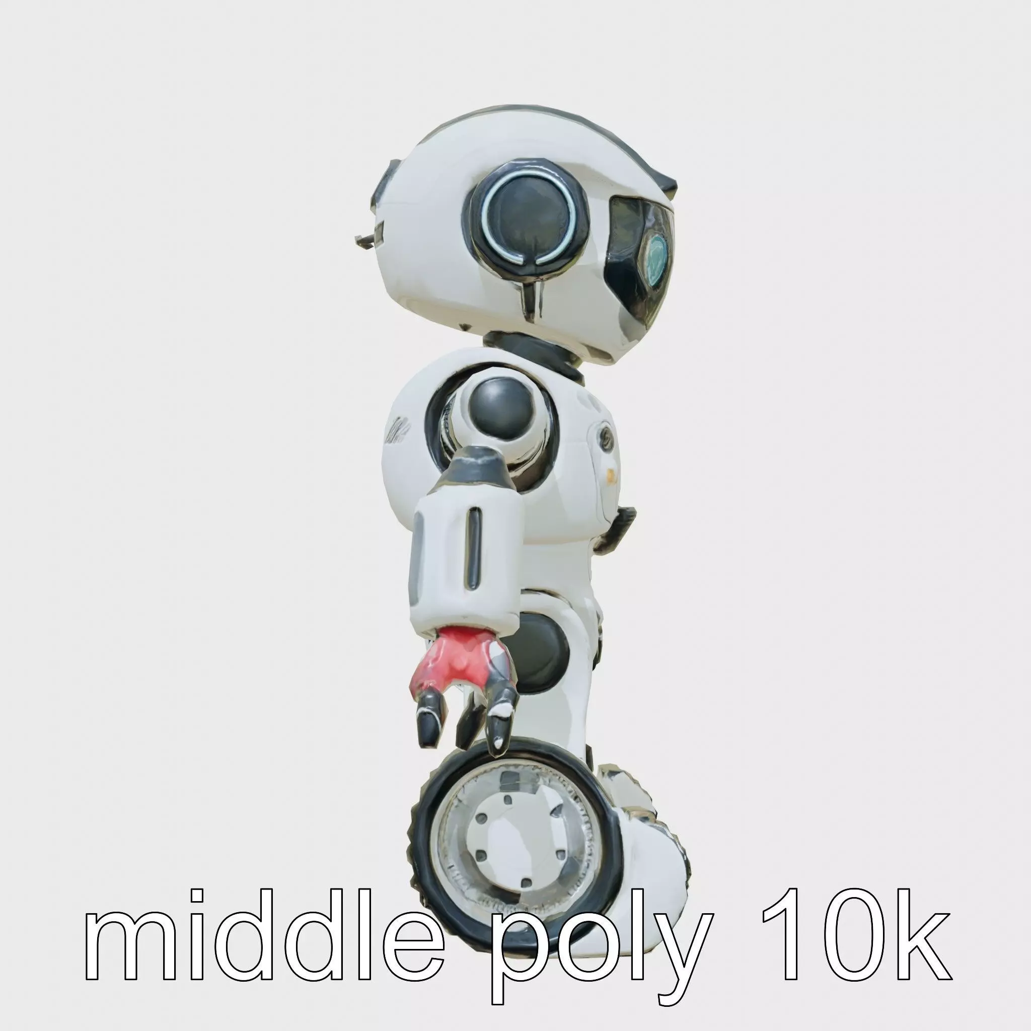 Stylish Toy Robot Assistant with Neon Indicators Low-poly 3D model_0